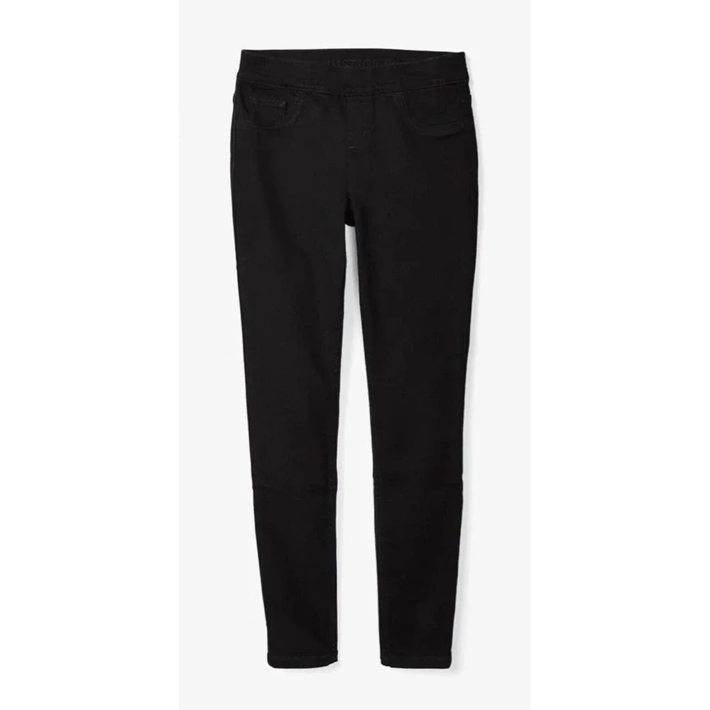 Justice Black Wash Stretchy Girls' Pull On Jean Leggings Jeggings Pants Size 10